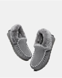 EVERAU - Australian Shepherd Ugg Popo Moccasins Cow Suede Upper Moccasins