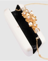 Olga Berg - Gabriel Pearl Embellished Clutch