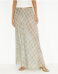 Dazie - Afloat Check Maxi Skirt