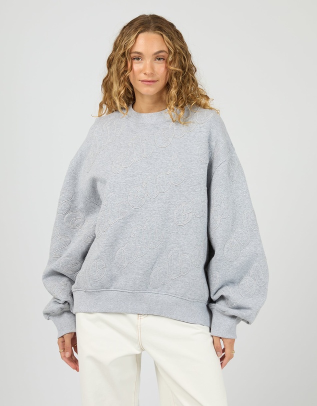 All About Eve - Serif Oversized Box Crew Grey Marle