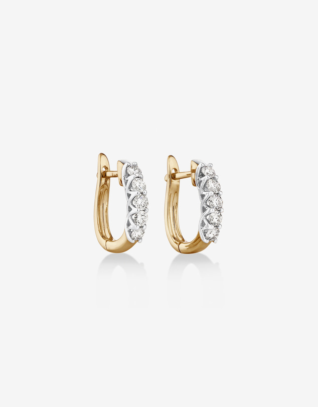 Michael Hill - Hoop Earrings with 0.5 Carat TW of Diamonds in 14kt Yellow & White Gold