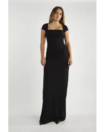 Glamorous - Square Neck Ruched Maxi Dress