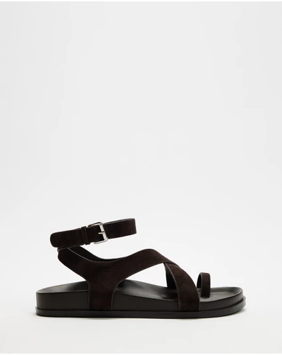 AERE - Leather Crossover Footbed Sandals