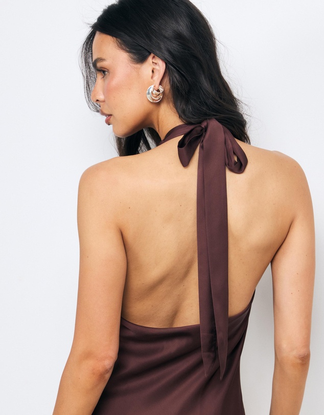 AERE - Demi Halter Maxi Dress