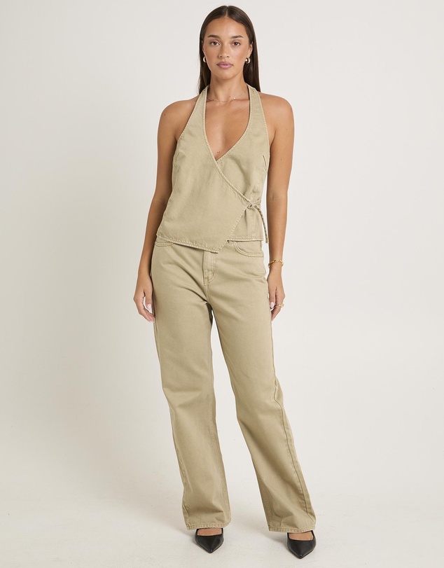 Subtitled - Delilah Denim Halter Neck Top