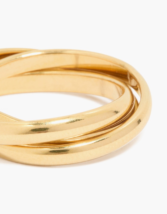 Lovisa - Waterproof Gold Plated Stainless Steel Locked Trio Band Layered Ring