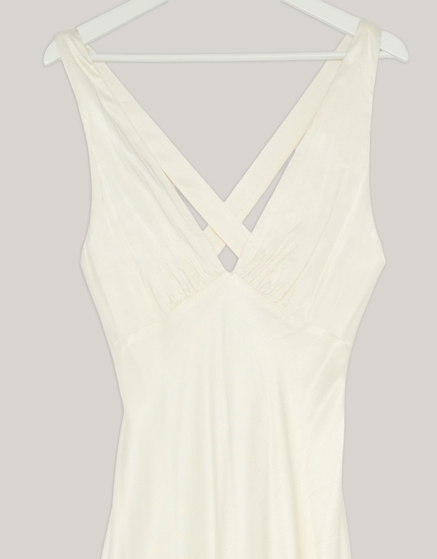 Revibe - Repaired Shona Joy La Lune Plunged Cross Back Maxi Dress - AU 12