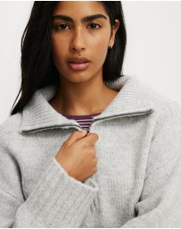 Cotton On - Luxe Funnel Zip Pullover