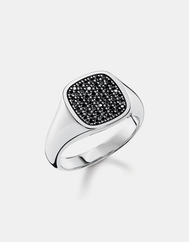 THOMAS SABO - Ring with Black Stones Silver