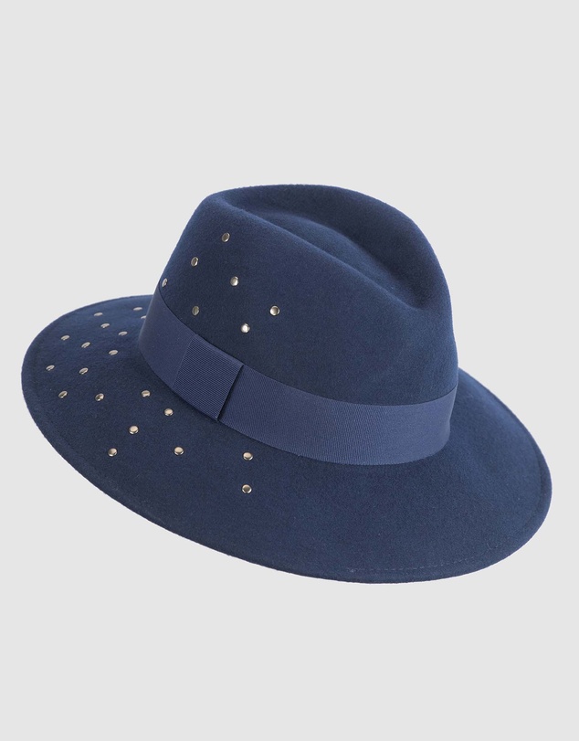Max Alexander - Winter Felt Navy Fedora Hat