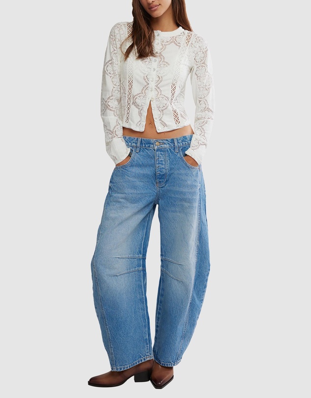 Free People - Good Luck Mid Rise Barrel Jeans