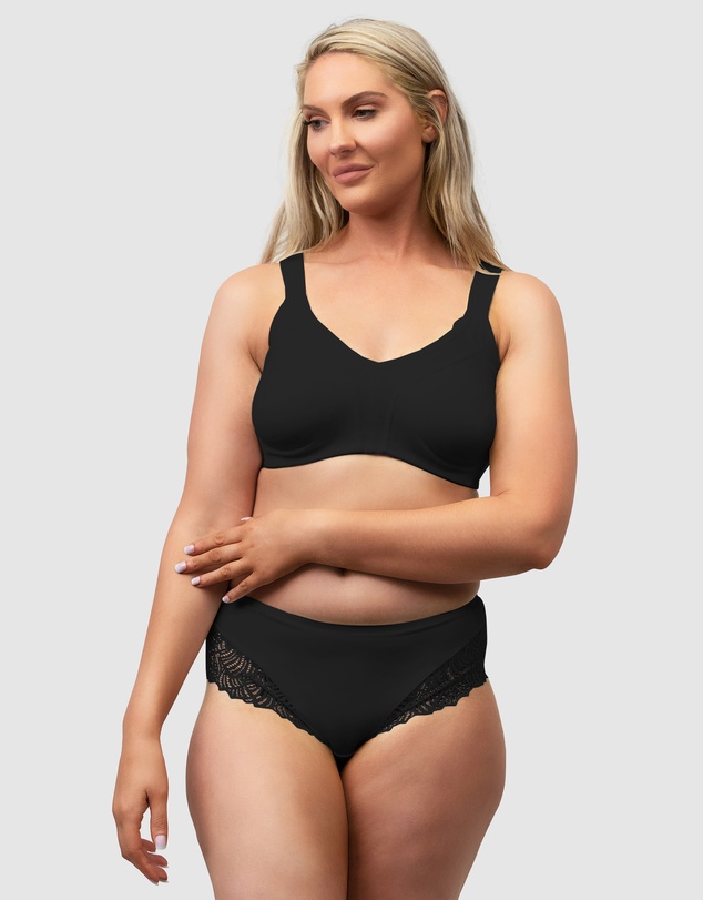 Naturana - Side Smoothing Organic Cotton Wirefree Minimiser Bra