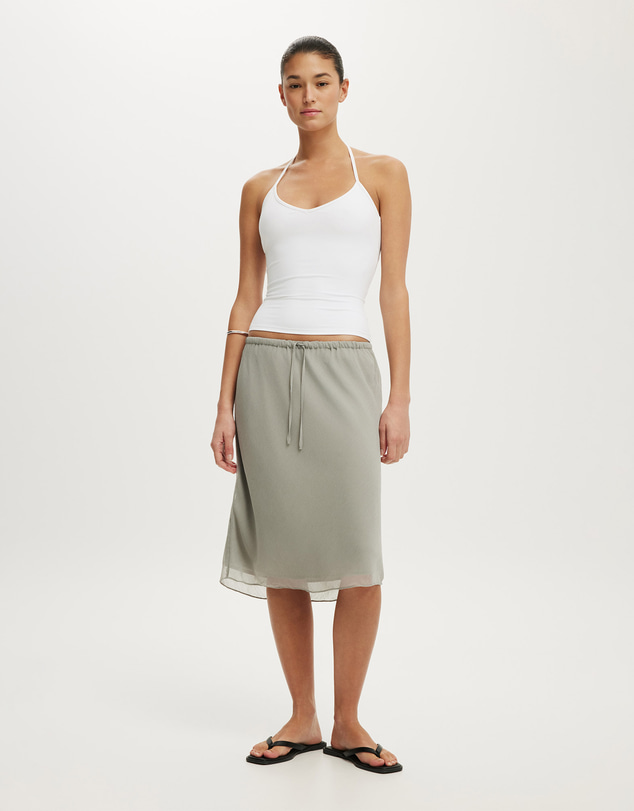 Cotton On - Chiffon Midi Slip Skirt