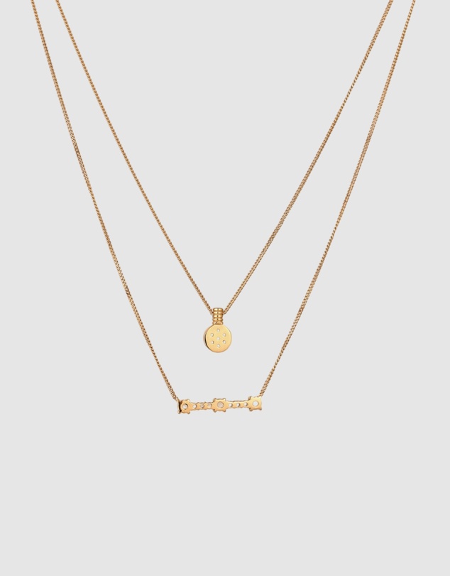 Elli Jewelry - Necklace Layer Moonstone 925 Sterling Silver Vermeil