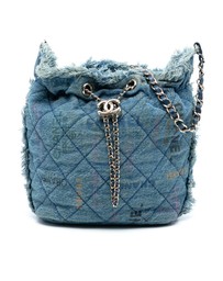 Pre-Loved by Azura Reborn - Pre-Loved Medium Quilted Denim Mood Bucket with Chain