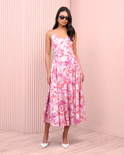Azzurielle - Yaiza Strappy Full Skirt Dress