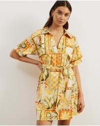 Atmos&Here - Britt Linen Blend Belted Mini Dress