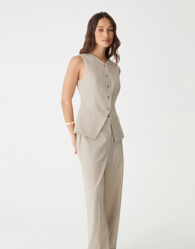 Forcast - Zoe Pinstripe Wide Leg Pants