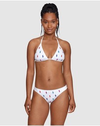 Polo Ralph Lauren - Logo Icons Devin Embroidered Low Rise Hipster Bikini Bottom