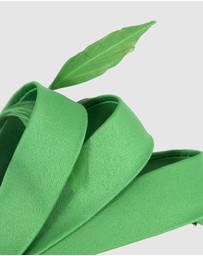 Max Alexander - Large Green Satin Bow Racing Fascinator