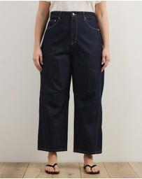 Atmos&Here Curvy - Poppy Cropped Barrel Leg Jeans