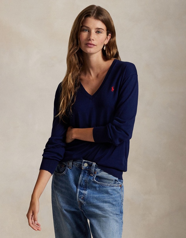 Polo Ralph Lauren - Cotton V-Neck Sweater - The ICONIC Exclusive