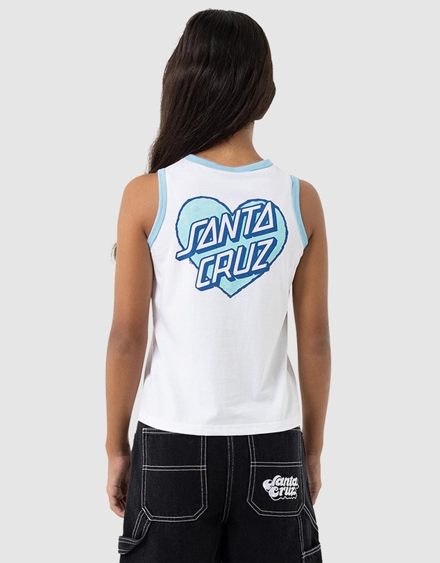 Santa Cruz - Checker Heart Stack Centre Tank - Teens