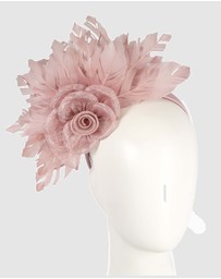 Max Alexander - Modern Dusty Pink Racing Fascinator