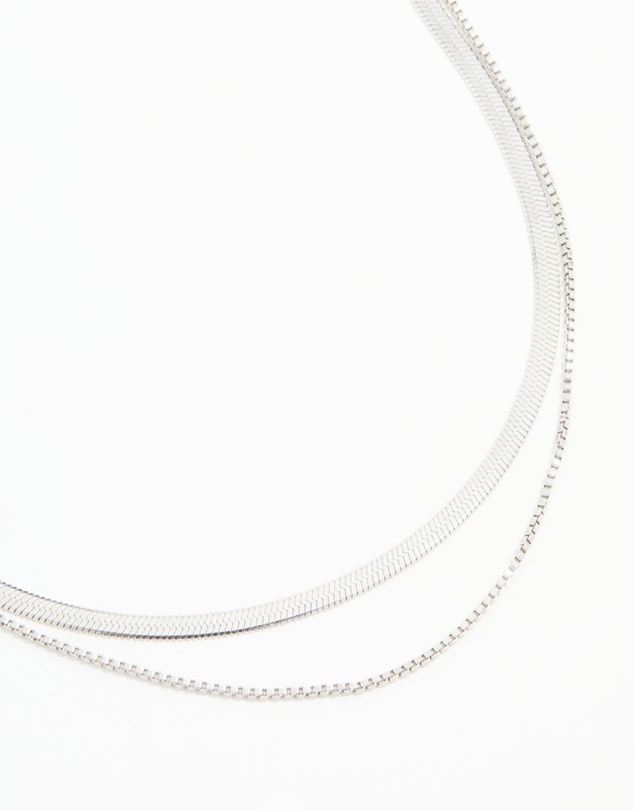 Lovisa - Waterproof Stainless Steel Chain Layered Necklace