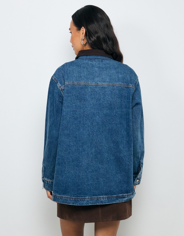 AERE - Denim Contrast Collar Jacket