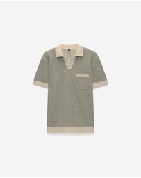 Calibre - Textured Knit Polo Natural