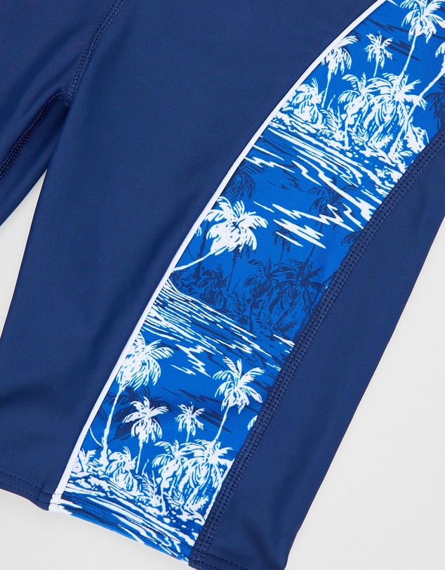 Bluesalt Beachwear - Hawaiian Palms Long Sleeve Rash Top and Matching Jammer Pant Set