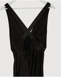 Revibe - Repaired Shona Joy La Lune Plunged Cross Back Maxi Dress - AU 8