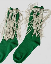 High Heel Jungle - Bowie Cotton Socks With Glitter Fringe