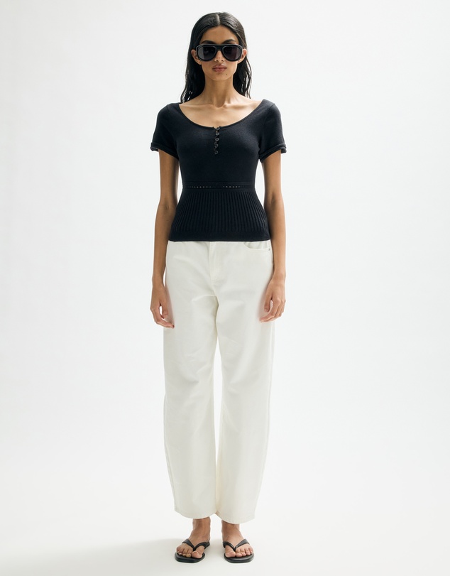 Minima Esenciales - Alouette Pointelle Knit Top