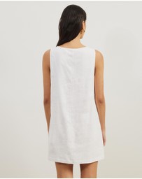 Atmos&Here - Tie Front Linen Blend Mini Dress
