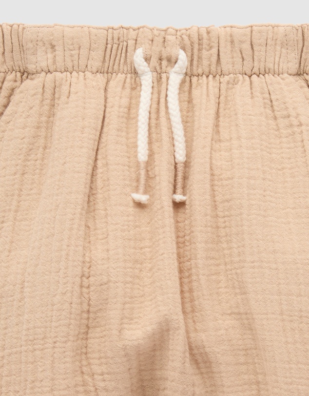 Purebaby - Slouchy Crinkle Cotton Pants -Kids-Babies