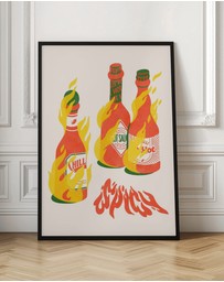 Olive et Oriel - Spicy Hot Sauces by Arte Koola Art Print