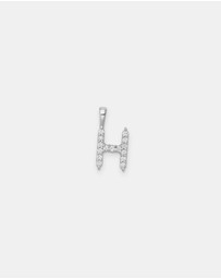 Zoe Olivia - 9K White Gold Lab Grown Diamond Initial H Pendant