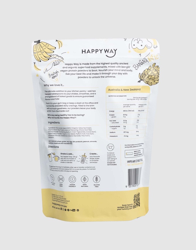 Happy Way - Banana Bonanza Vegan Protein Powder