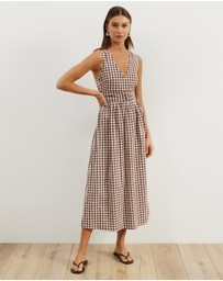 Atmos&Here - Addie Gingham Midi Dress