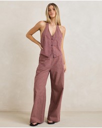 Rhythm - Lucy Check Wide Leg Pants