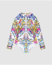 Camilla - Long Sleeve Zip Front Paddle Suit - Kids-Teens
