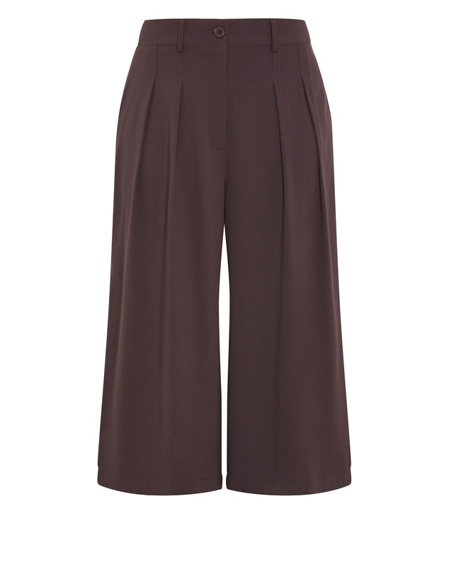 City Chic - Plus size Abbie Crop Pant - chocolate