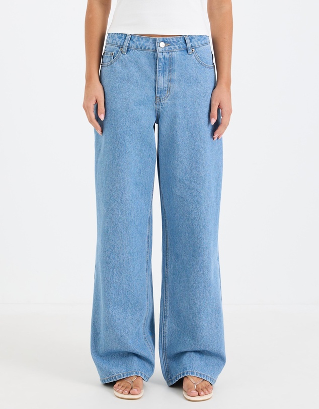 Calli - Cara Cinch Waist Mid Rise Relaxed Jeans