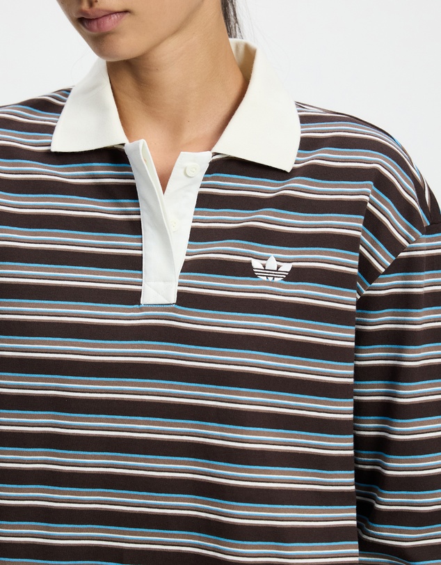 adidas Originals - Striped Oversized Long Sleeve Polo