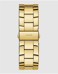GUESS - Multi-function Men's 48mm Champagne Dial with Crystals and Gold-Tone Strap