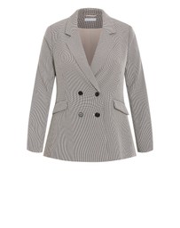 City Chic - Plus size Hailey Check Jacket - neutral