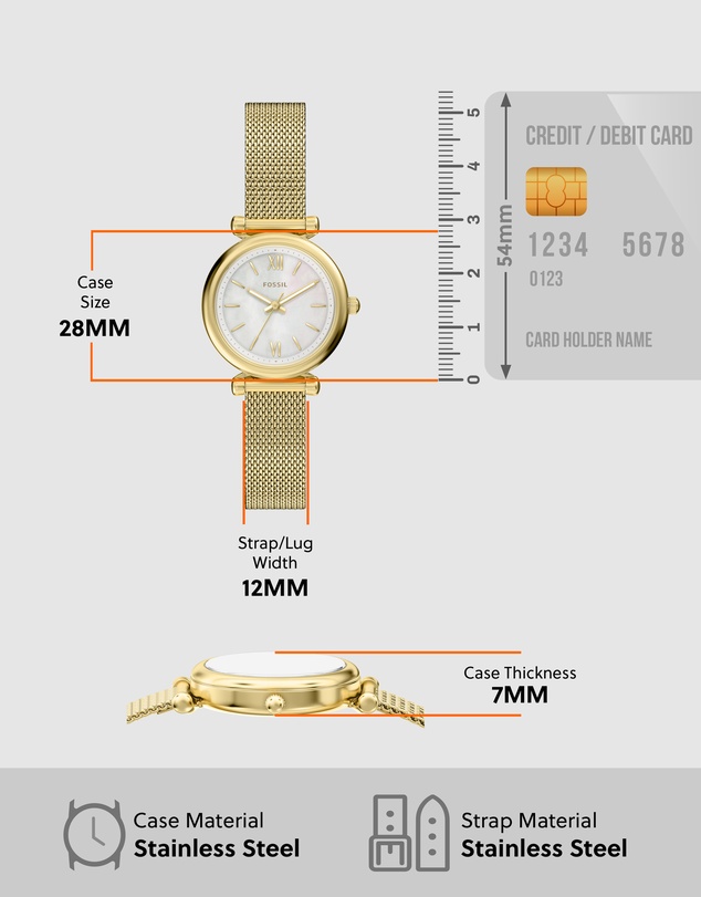 Fossil - Carlie Gold Tone Analogue Watch