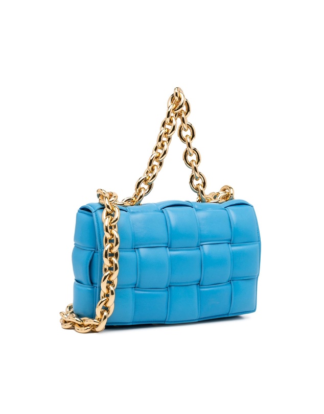 Pre-Loved by Azura Reborn - Pre-Loved Nappa Intrecciato Padded Chain Cassette Satchel